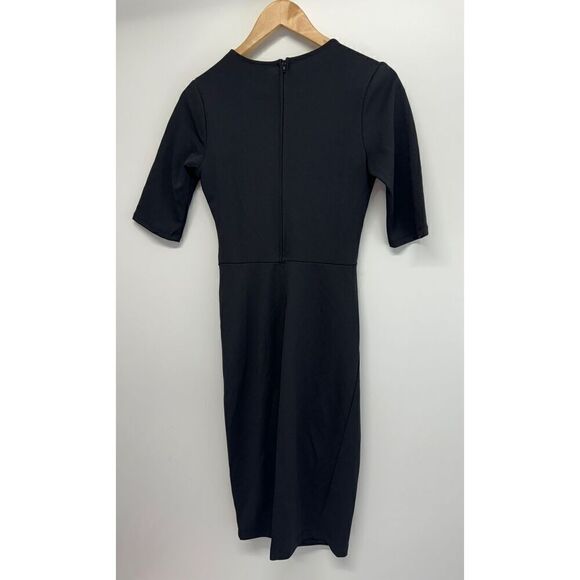 B. Darlin Black Dress Juniors Size 5 Short Sleeve Ruched Back Zip NEW - Picture 6 of 9